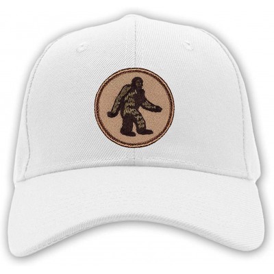 Baseball Caps Bigfoot/Sasquatch Hat! Adjustable-Back Ball Cap with Embroidered Bigfoot - White - CM1972KYLZU $19.51