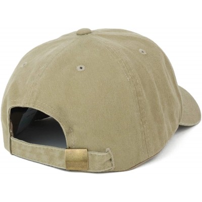 Baseball Caps Oversize XXL Pigment Dyed Washed Cotton Baseball Cap - Khaki - C818KCOHKWA $18.24