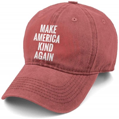 Baseball Caps Make America Kind Again Classic Vintage Jeans Baseball Cap Adjustable Dad Hat for Women and Men - Red - CM18Q5D...