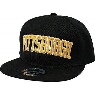 Baseball Caps Team Color City Name Black Snapback Embroidered Baseball Football Snapback Hat Unisex - Cs101 Pittsburgh - CX18...