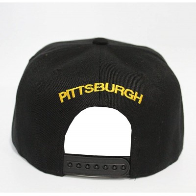 Baseball Caps Team Color City Name Black Snapback Embroidered Baseball Football Snapback Hat Unisex - Cs101 Pittsburgh - CX18...