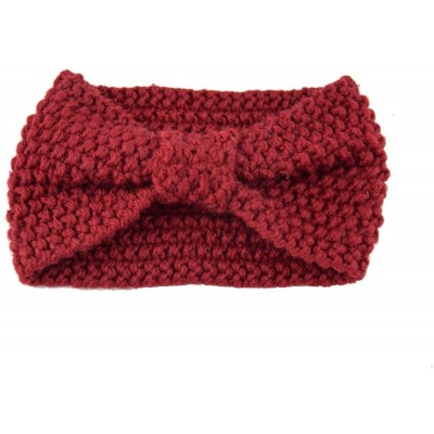 Cold Weather Headbands Winter Headband for Women-Girl-Knit Headband-Head Wrap Ear Warmer - Burgandy - CN18G2T9Q34 $19.82