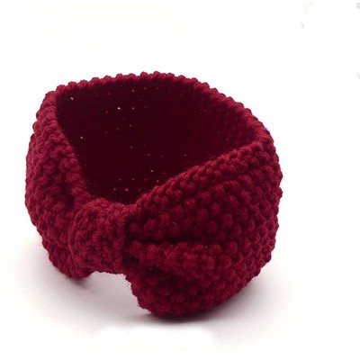 Cold Weather Headbands Winter Headband for Women-Girl-Knit Headband-Head Wrap Ear Warmer - Burgandy - CN18G2T9Q34 $7.88