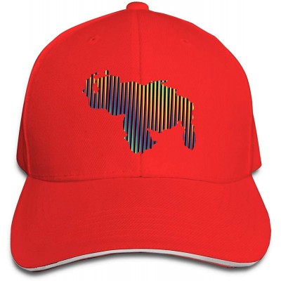 Baseball Caps Colored Venezuela Map Baseball Cap Unisex Sports Adjustable Dad Ball Hat - Red - C2196SXXND2 $11.08