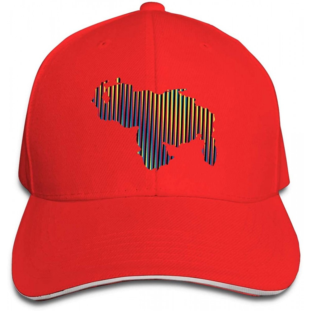 Baseball Caps Colored Venezuela Map Baseball Cap Unisex Sports Adjustable Dad Ball Hat - Red - C2196SXXND2 $11.08