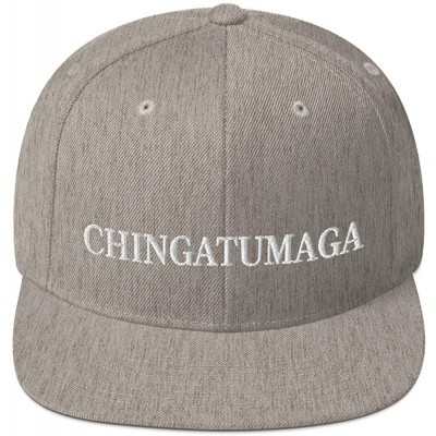 Baseball Caps CHINGATUMAGA Hat (Embroidered Wool Blend Snapback Hat) Chinga Tu MAGA Parody - Heather Grey - C618ZC0RCS0 $20.34