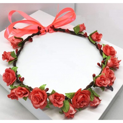 Headbands Headband Headpiece Artificial Wedding Toddler - coral - C118AGO898G $10.66