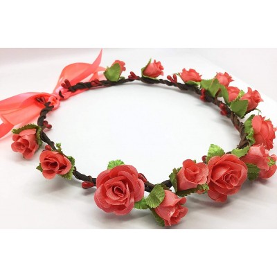 Headbands Headband Headpiece Artificial Wedding Toddler - coral - C118AGO898G $10.66