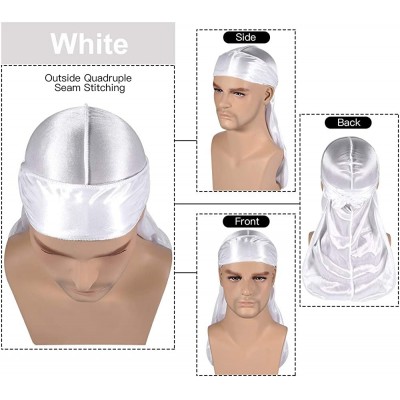 Skullies & Beanies 3PCS Silky Durags Pack for Men Waves- Satin Doo Rag- Award 1 Wave Cap - A-style J - CS196I0T7OL $20.03