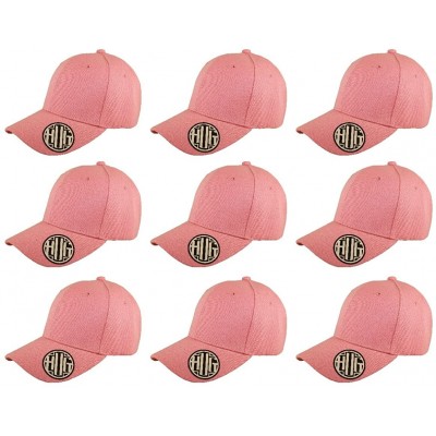 Baseball Caps (Pack of 9) Classic Premium Baseball Cap Adjustable Hook and Loop Self Adhesive Strap Back Plain Cap for Unisex...