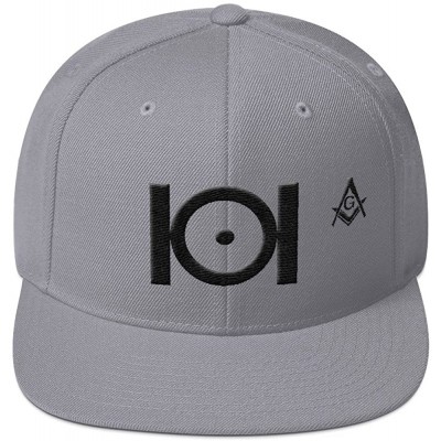 Baseball Caps Masonic Snapback Hat 3D Puff Embroidery Black Thread - Silver - CA18D2G3IW8 $32.41