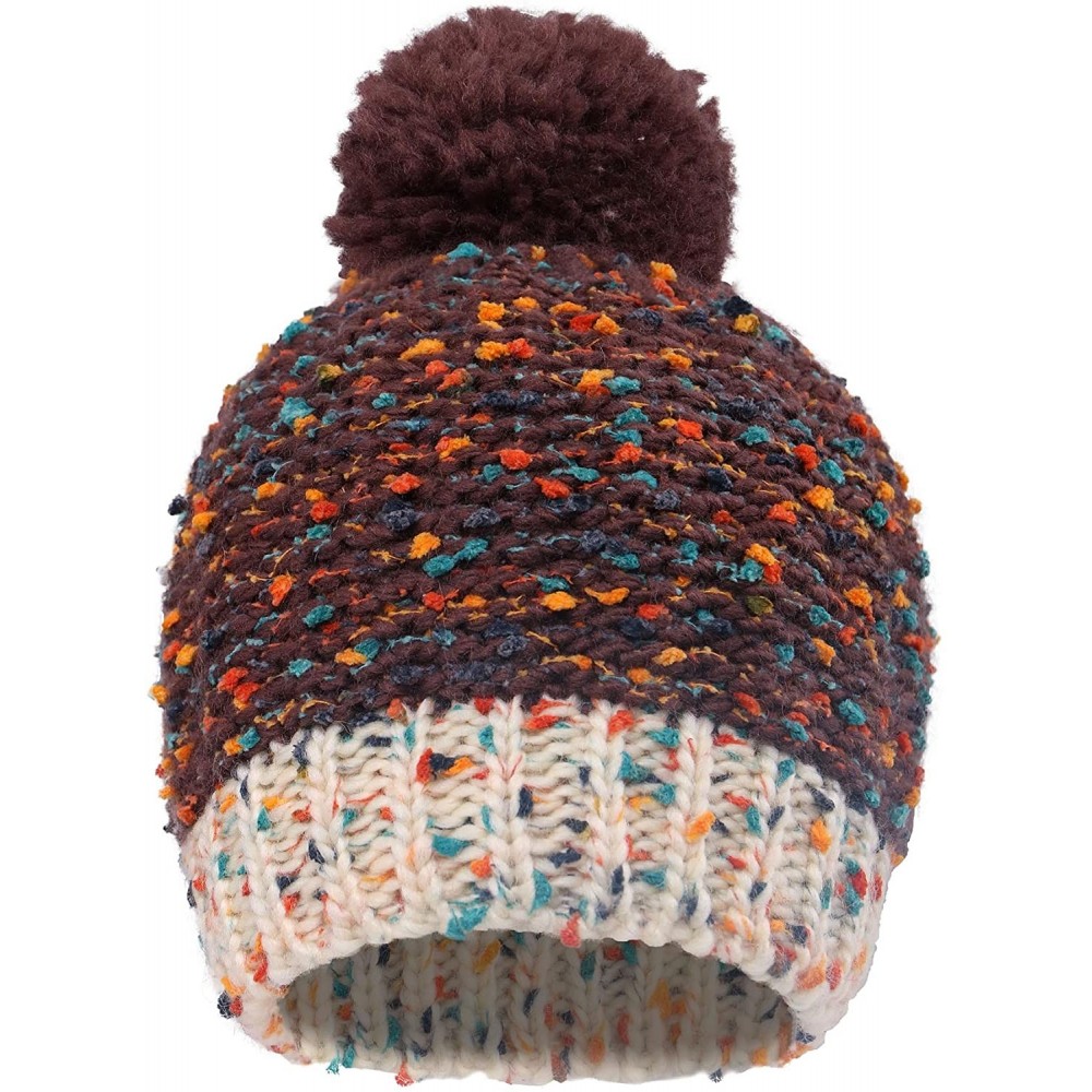 Skullies & Beanies Boys Girls Kids Knit Beanie with Pompom Toddlers Winter Hat Cap - Brown Speckled - CQ1853844X0 $8.50