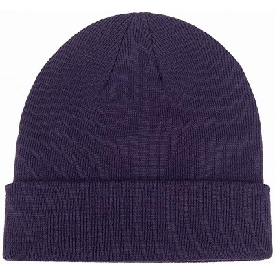 Skullies & Beanies Knit Beanie Hat Cuffed Plain Skull Cap for Men Women - Purple - C61922SC8RL $10.96