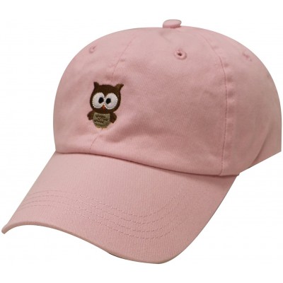 Baseball Caps Cute Owl Cotton Baseball Cap - Pink - C712JGTOTZJ $14.06