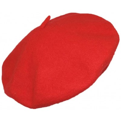 Berets Classic French Artist 100% Wool Beret Hat Red - C411JFGGGAT $10.80