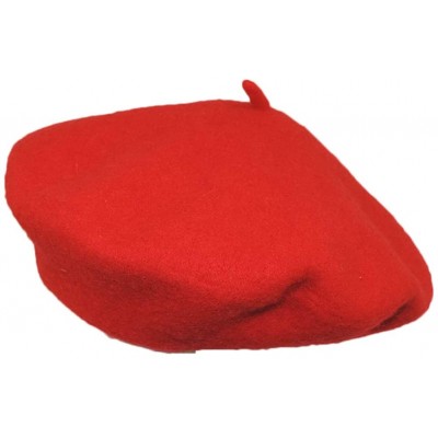 Berets Classic French Artist 100% Wool Beret Hat Red - C411JFGGGAT $10.80