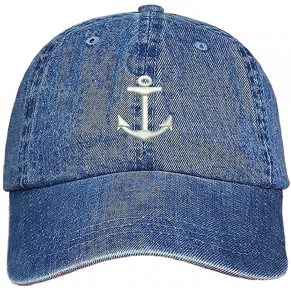 Baseball Caps Anchor Baseball Cap - Dad Hat Unisex - Light Denim - CQ18LGSQK05 $19.64