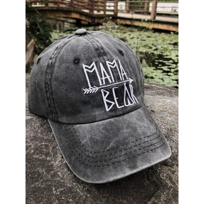 Baseball Caps Women's Embroidered Ponycap- Vintage Distressed Baseball Denim Cap - Black - CZ18M6KE43X $14.31