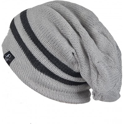 Skullies & Beanies Slouchy Beanie for Men Winter Summer Skull Cap Oversize Knit Hat - B318-light Grey - C012MYDSL1T $11.15