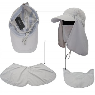 Sun Hats UPF 50+ Sun Hat with Neck Flap Removable Multifunction Outdoor Sport Summer Cap - Grey - C8184QREIDI $24.25
