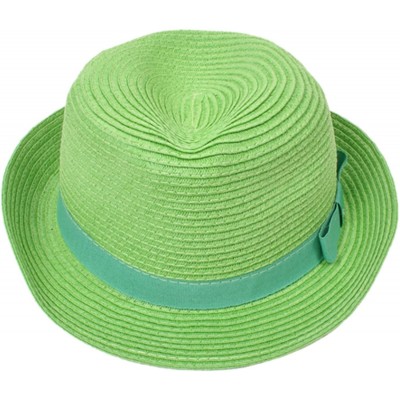 Fedoras Solid Color Paper Fedora Hat - Green - CC118FWH06J $11.71