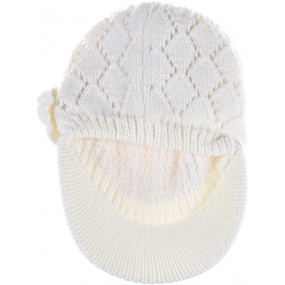 Newsboy Caps Womens Winter Chic Cable Warm Fleece Lined Crochet Knit Hat W/Visor Newsboy Cabbie Cap - C41860IM4X6 $17.90