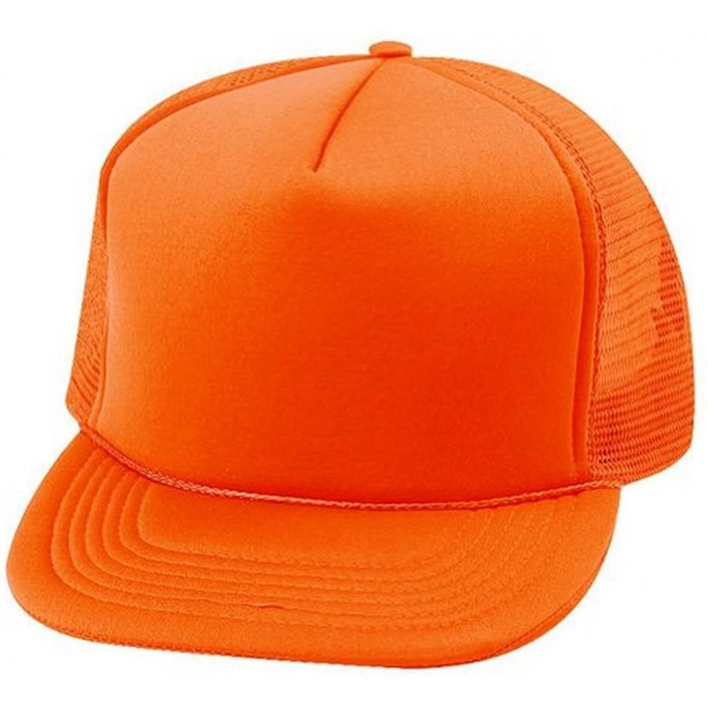 Baseball Caps Trucker SUMMER MESH CAP- Neon Orange - Neon Orange - CT11CG3DBDT $7.25