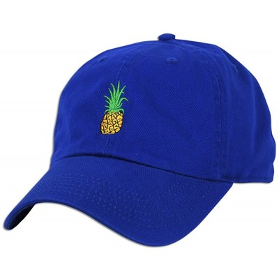 Baseball Caps Pineapple Embroidery Dad Hat Baseball Cap Polo Style Unconstructed - Royal - CF17Z3OG3LG $25.49
