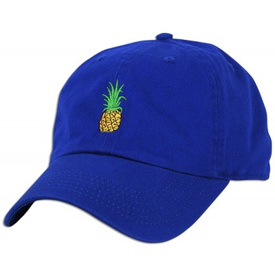 Baseball Caps Pineapple Embroidery Dad Hat Baseball Cap Polo Style Unconstructed - Royal - CF17Z3OG3LG $12.74