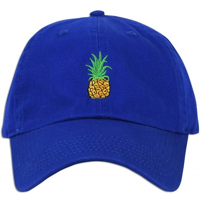 Baseball Caps Pineapple Embroidery Dad Hat Baseball Cap Polo Style Unconstructed - Royal - CF17Z3OG3LG $12.74