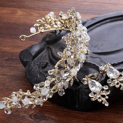 Headbands New Women Crystal Anadem Wedding Decoration Accessories Gift Headbands - White - CP18M4M9CN5 $32.47