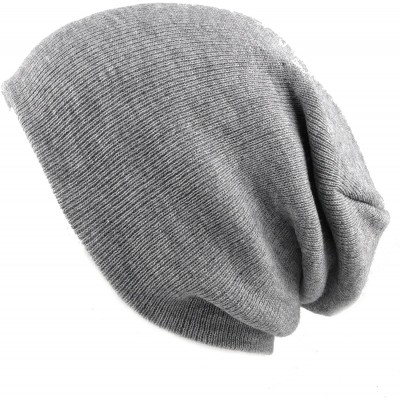 Skullies & Beanies Cuff Beanie Cap/Made in USA Knit Skull Long Beanie Plain Ski Hat - Grey - CQ12I1ZA0OH $8.00