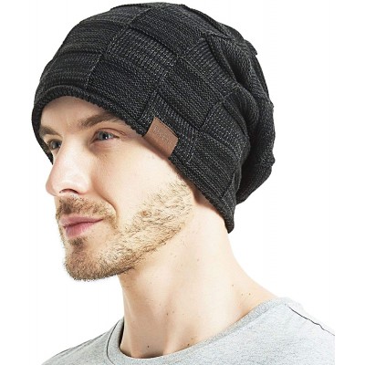 Skullies & Beanies Beanie Hat for Men and Women Winter Warm Hats Knit Slouchy Thick Skull Cap - 1 Black - C5187GT968Y $13.11