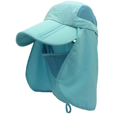 Sun Hats Neck Face Flap Outdoor Cap UV Protection Sun Hats Fishing Hat Quick-Drying UPF50+ - Blue - CU17Z3U4OXQ $11.88