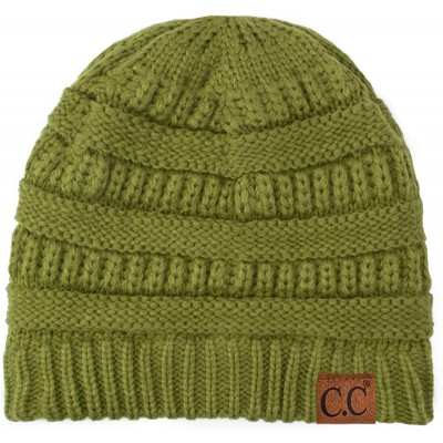 Skullies & Beanies Women's Thick Soft Knit Beanie Cap Hat - Olive Green - C31926UUDKM $24.10