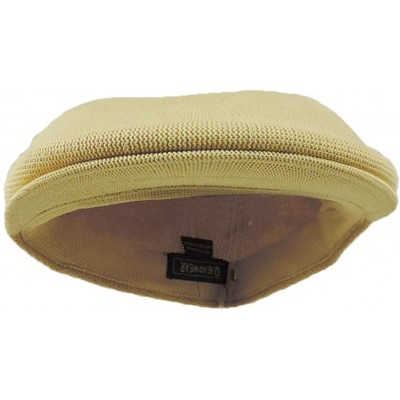 Newsboy Caps Mens Tan Khaki Knitted Golf Gatsby Ascot Newsboy Cap - CW11KT6U9IF $10.08