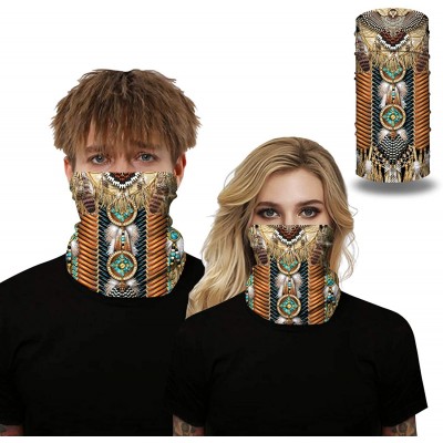 Balaclavas Rave Bandana for Men Women Neck Gaiter Scarf Dust Wind Balaclava Headwear - Native American - C2199U956S5 $15.68