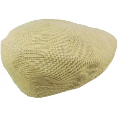 Newsboy Caps Mens Tan Khaki Knitted Golf Gatsby Ascot Newsboy Cap - CW11KT6U9IF $10.08