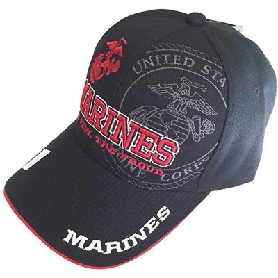 Baseball Caps United States USMC Marines Corps 3D Embroidery Hat Baseball Cap - Black - C018RQRNZDW $12.85