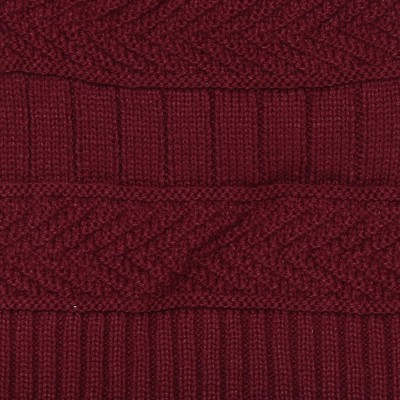 Skullies & Beanies Women Men Fashion Fleece Contrast Color Beanie Knitted Warm Winter Hats & Caps - Dark Red - CL18Z59NE0L $1...