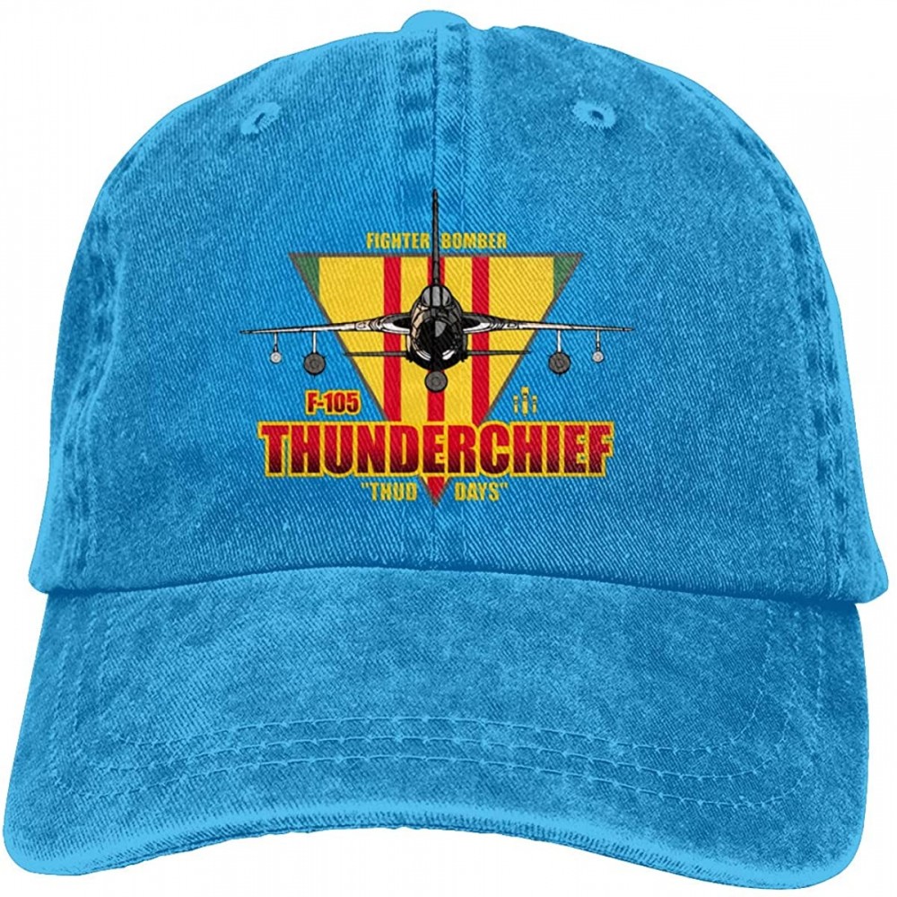 Baseball Caps F-105 Thunderchief - Air Force Fighter Bomber Adjustable Baseball Cap- Adult - Blue - C718XSODKEM $29.43