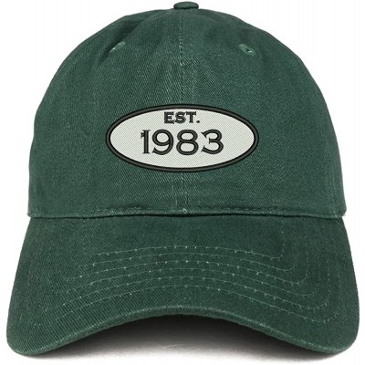 Baseball Caps Established 1983 Embroidered 37th Birthday Gift Soft Crown Cotton Cap - Hunter - CI180L7X62S $37.04