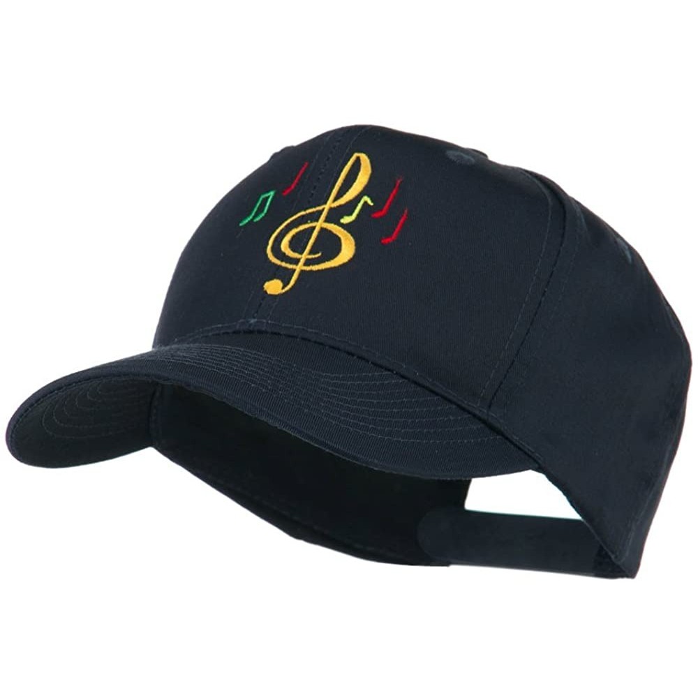 Baseball Caps Treble Clef with Notes Embroidered Cap - Navy - CJ11IH3LYR7 $19.35