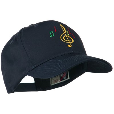 Baseball Caps Treble Clef with Notes Embroidered Cap - Navy - CJ11IH3LYR7 $19.35