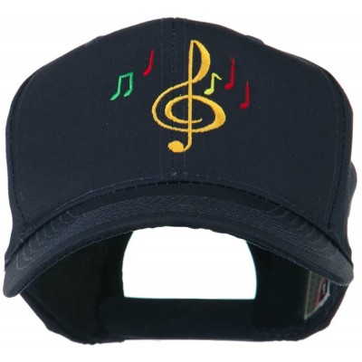 Baseball Caps Treble Clef with Notes Embroidered Cap - Navy - CJ11IH3LYR7 $19.35