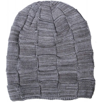 Skullies & Beanies Slouchy Beanie Knit Winter Hats for Men and Women Soft Thick Warm Cap - B-grey - CS18GYDYGRY $9.31