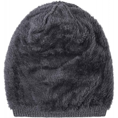 Skullies & Beanies Slouchy Beanie Knit Winter Hats for Men and Women Soft Thick Warm Cap - B-grey - CS18GYDYGRY $9.31