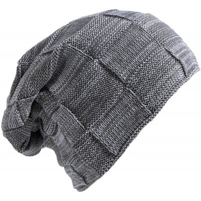 Skullies & Beanies Slouchy Beanie Knit Winter Hats for Men and Women Soft Thick Warm Cap - B-grey - CS18GYDYGRY $9.31