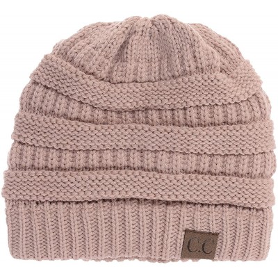 Skullies & Beanies USA Trendy Warm Chunky Soft Stretch Cable Knit Slouchy Beanie - Indie Pink - CI120J4P7HJ $21.88
