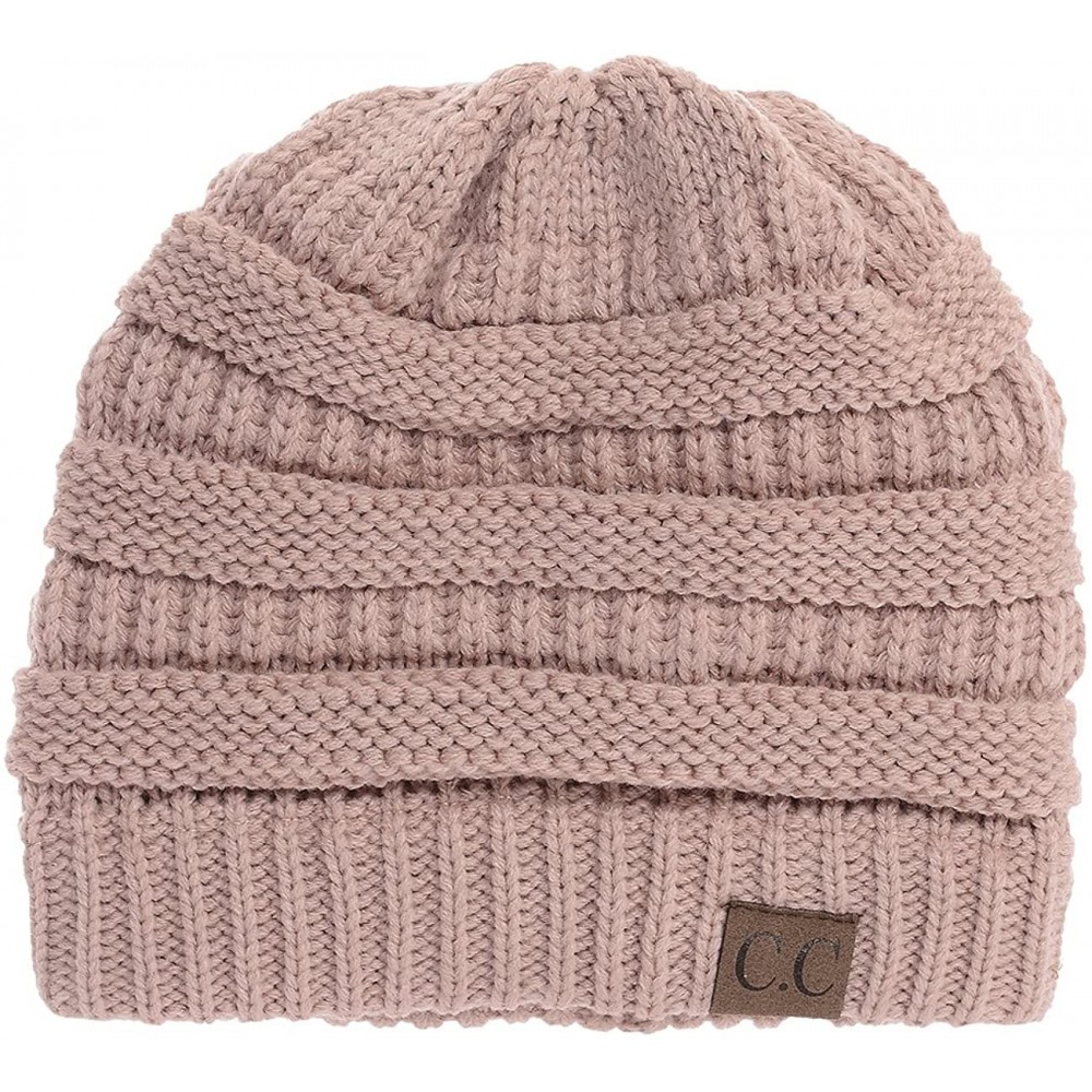 Skullies & Beanies USA Trendy Warm Chunky Soft Stretch Cable Knit Slouchy Beanie - Indie Pink - CI120J4P7HJ $10.53